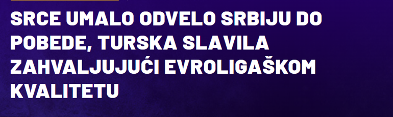 Sırp basınında Tarık Biberovic fırtınası Maçın kahramanı