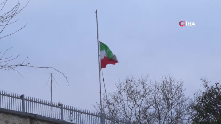 İstanbuldaki İran Başkonsolosluğunda bayrak yarıya indirildi