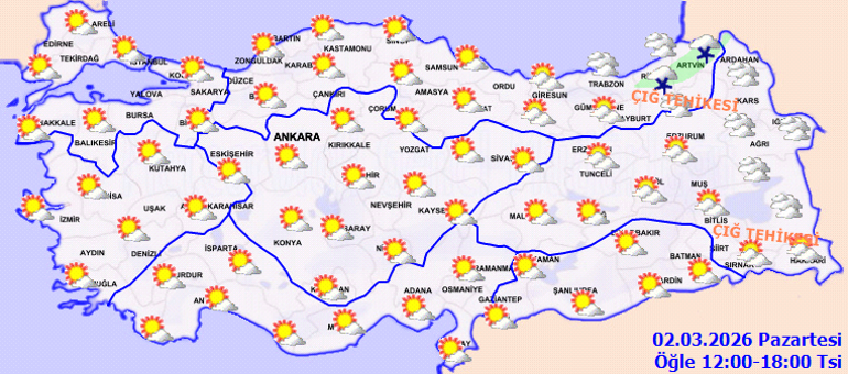 SON DAKİKA HAVA DURUMU TAHMİNLERİ İL İL 2 MART 2026 | Yeni haftada hava nasıl olacak Bugün İstanbulda yağmur ve kar var mı Meteoroloji duyurdu: Sıcaklıklar artıyor