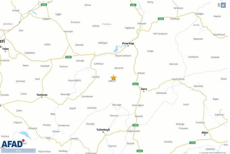 Kayseride 3.9 büyüklüğünde deprem