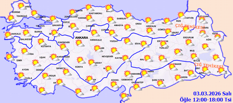 HAVA DURUMU TAHMİNLERİ İL İL | Bugün (3 Mart) hava nasıl olacak İstanbulda yağmur yağacak mı Bahar yüzünü gösterdi Meteoroloji duyurdu: Sıcaklıklar artıyor...