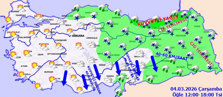  Kar, sağanak ve fırtına geri geliyor Karadeniz üzerinden geliyor, kuvvetli olacak