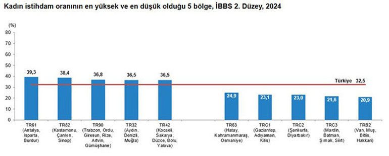 Türkiyede en çok kadın çalışanın olduğu il belli oldu