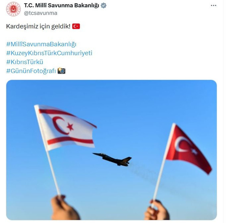 MSB duyurdu: F-16 savaş uçakları KKTCye konuşlandırıldı