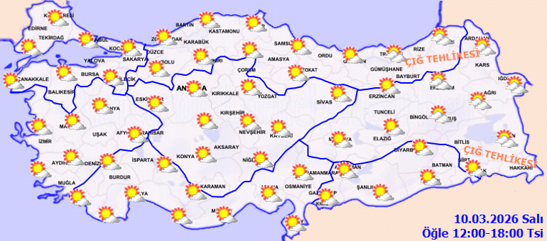 Bugün (10 Mart Salı) hava nasıl olacak, yağmur yağacak mı Meteoroloji duyurdu: Sıcaklıklar 4 derece artacak İşte il il hava durumu tahminleri..