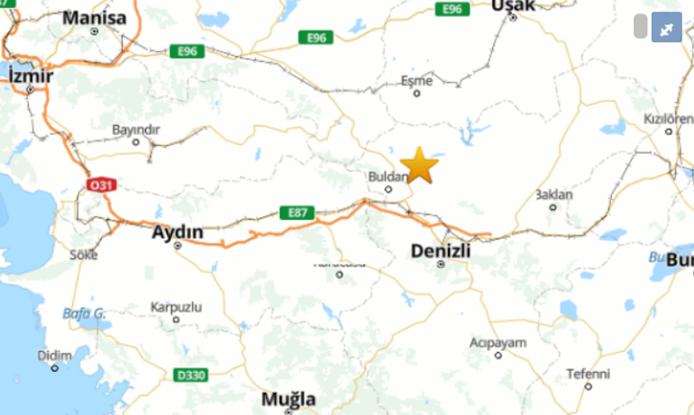Son dakika: Denizli Buldanda 4 büyüklüğünde deprem