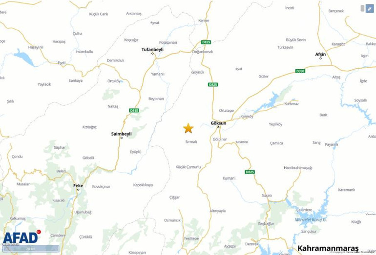 Kahramanmaraşta 4.0 büyüklüğünde deprem