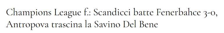 Fenerbahçenin Scandicci yenilgisi İtalyan basınında: Ezici bir performans