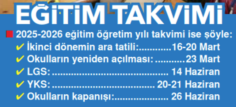 Bayram gibi ‘ara tatil’... Pazartesi başlıyor
