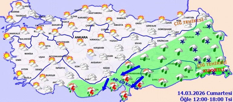 Kuvvetli sağanak geri geliyor Meteorolojiden yağış ve fırtına uyarısı... Yarın 19 ilde alarm verildi