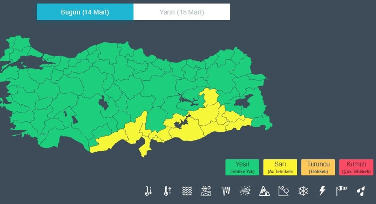 Kuvvetli sağanak geri geliyor Meteorolojiden yağış ve fırtına uyarısı... Yarın 19 ilde alarm verildi