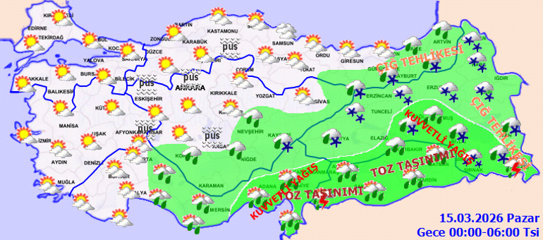 Son dakika hava durumu tahminleri il il yayınlandı | Bugün (15 Mart) hava nasıl olacak İstanbulda yağmur yağacak mı Meteorolojiden 5 ile kuvvetli sağanak ve kar yağışı uyarısı