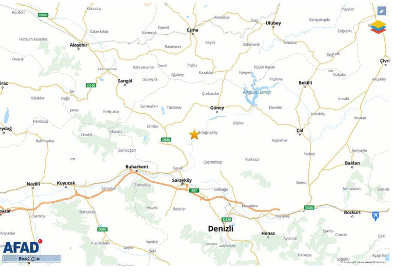 Denizlide 3.9 büyüklüğünde deprem