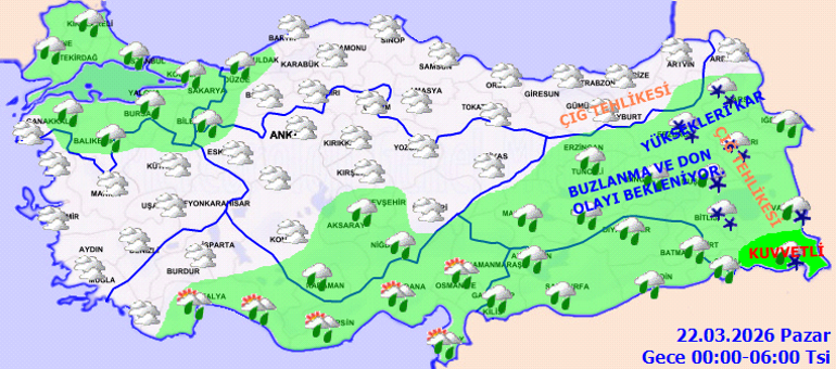 SON DAKİKA GÜNÜN HAVA DURUMU TAHMİNLERİ İL İL | Bugün (22 Mart) hava nasıl olacak İstanbulda yağmur var mı Meteorolojiden 10 ile kar ve kuvvetli yağış uyarısı