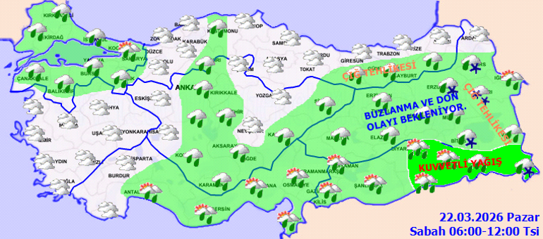 SON DAKİKA GÜNÜN HAVA DURUMU TAHMİNLERİ İL İL | Bugün (22 Mart) hava nasıl olacak İstanbulda yağmur var mı Meteorolojiden 10 ile kar ve kuvvetli yağış uyarısı