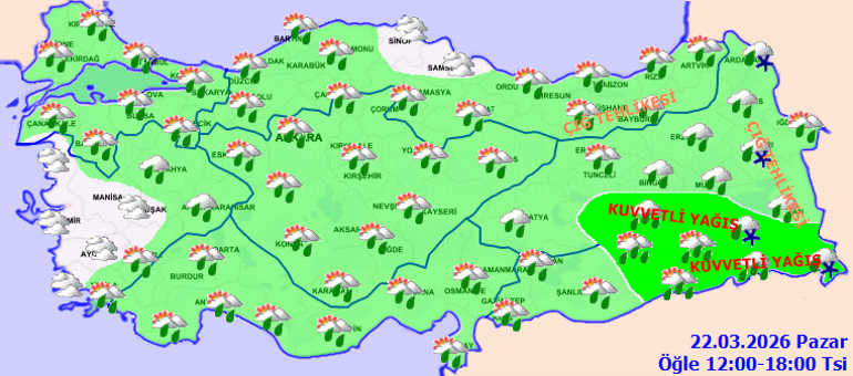 SON DAKİKA GÜNÜN HAVA DURUMU TAHMİNLERİ İL İL | Bugün (22 Mart) hava nasıl olacak İstanbulda yağmur var mı Meteorolojiden 10 ile kar ve kuvvetli yağış uyarısı