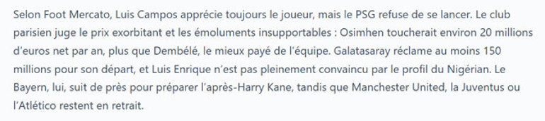 Osimhen, PSG yönetiminde el yaktı Transferde 4 dev sırada