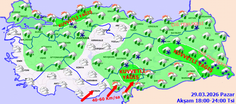 10 il için sarı kodlu alarm Meteorolojiden sağanak yağış ve fırtına uyarısı