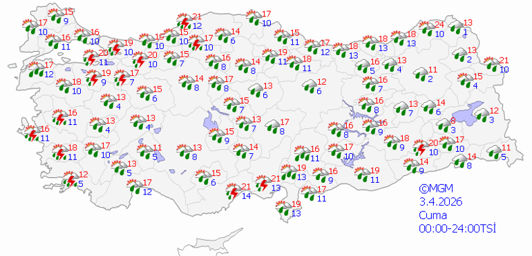 SON DAKİKA SAĞANAK UYARISI | Bugün (3 Nisan) hava nasıl olacak İstanbulda yağmur var mı Meteoroloji hava durumu tahminleri il il yayınlandı