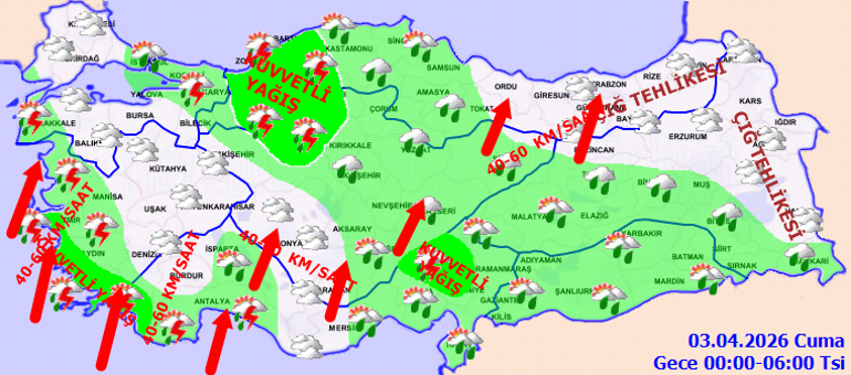 SON DAKİKA SAĞANAK UYARISI | Bugün (3 Nisan) hava nasıl olacak İstanbulda yağmur var mı Meteoroloji hava durumu tahminleri il il yayınlandı