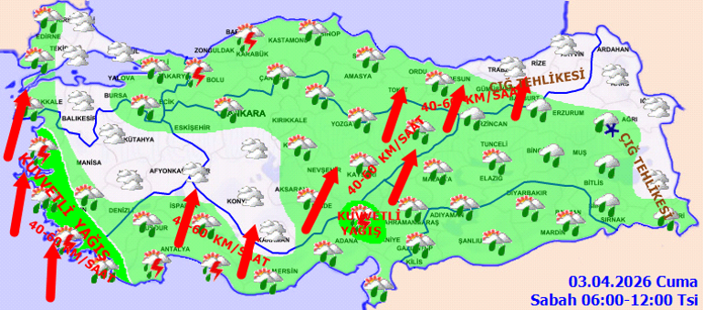 SON DAKİKA SAĞANAK UYARISI | Bugün (3 Nisan) hava nasıl olacak İstanbulda yağmur var mı Meteoroloji hava durumu tahminleri il il yayınlandı