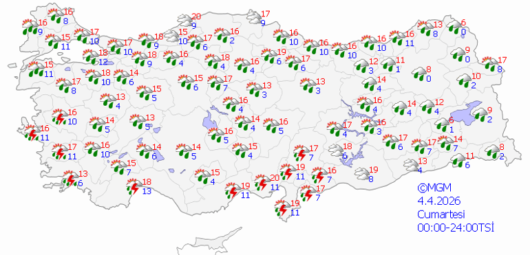 Son dakika hava durumu tahminleri il il | Bugün (4 Nisan) hava nasıl olacak Hafta sonu yağmur yağacak mı Meteorolojiden yağmur ve kar uyarısı