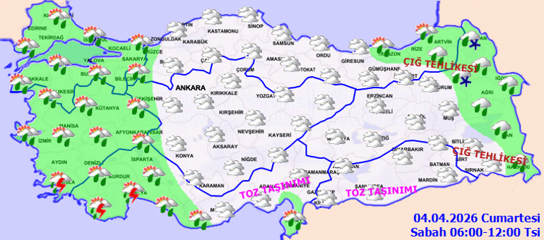 Son dakika hava durumu tahminleri il il | Bugün (4 Nisan) hava nasıl olacak Hafta sonu yağmur yağacak mı Meteorolojiden yağmur ve kar uyarısı