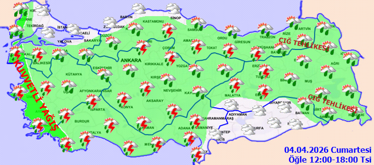 Son dakika hava durumu tahminleri il il | Bugün (4 Nisan) hava nasıl olacak Hafta sonu yağmur yağacak mı Meteorolojiden yağmur ve kar uyarısı