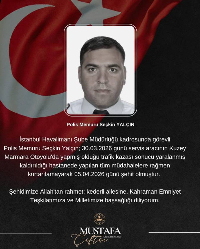 İstanbuldaki trafik kazasında polis memuru şehit oldu