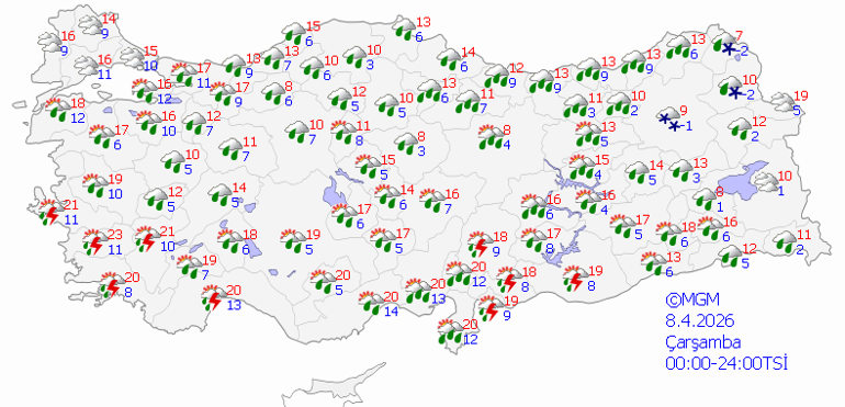 SON DAKİKA KAR VE YAĞMUR UYARISI | Bugün (8 Nisan 2026) hava nasıl olacak İstanbulda yağmur var mı Hava durumu tahminleri il il yayınlandı Meteoroloji duyurdu: Kuvvetli olacak