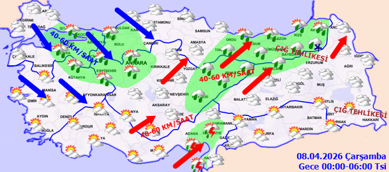 SON DAKİKA KAR VE YAĞMUR UYARISI | Bugün (8 Nisan 2026) hava nasıl olacak İstanbulda yağmur var mı Hava durumu tahminleri il il yayınlandı Meteoroloji duyurdu: Kuvvetli olacak