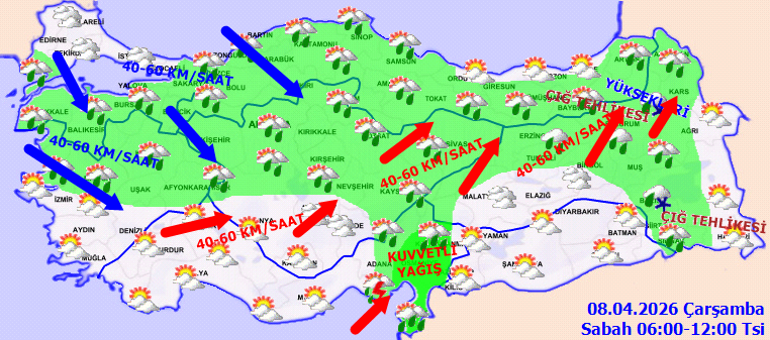SON DAKİKA KAR VE YAĞMUR UYARISI | Bugün (8 Nisan 2026) hava nasıl olacak İstanbulda yağmur var mı Hava durumu tahminleri il il yayınlandı Meteoroloji duyurdu: Kuvvetli olacak