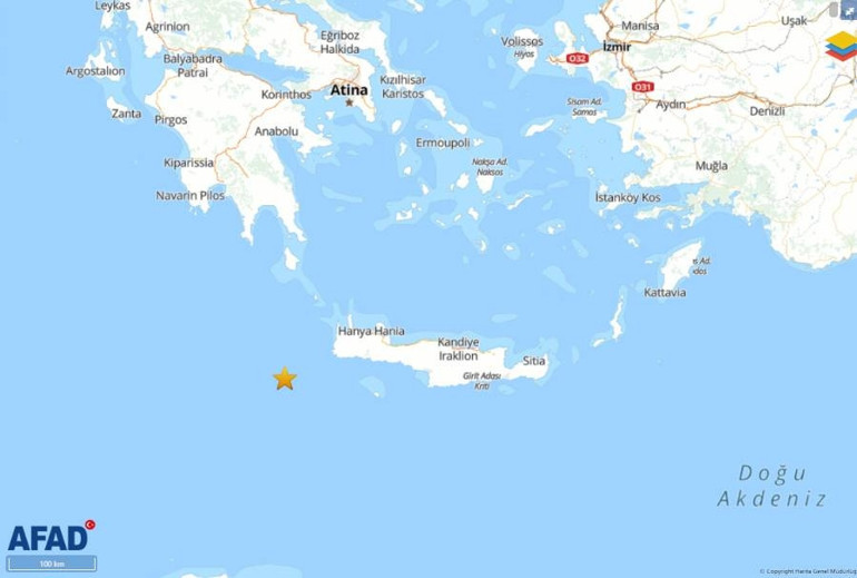 Akdenizde 4.8 büyüklüğünde deprem