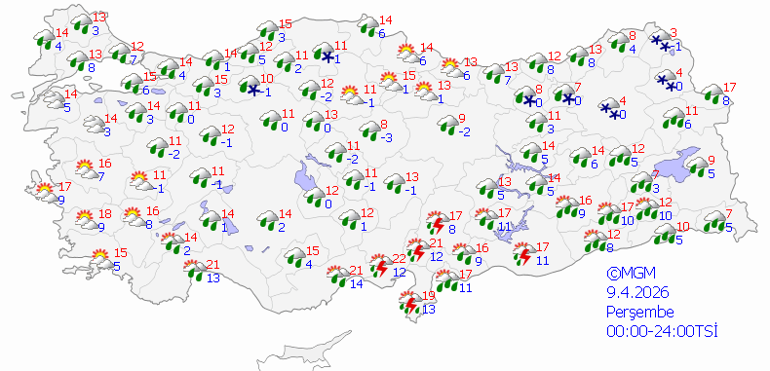 GÜNÜN HAVA DURUMU TAHMİNLERİ İL İL | Bugün (9 Nisan) hava nasıl olacak İstanbulda bu hafta yağmur var mı Meteorolojiden son dakika sağanak ve kar uyarısı