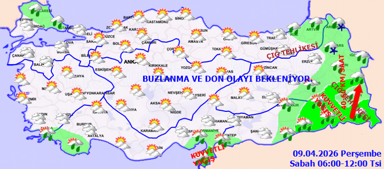 GÜNÜN HAVA DURUMU TAHMİNLERİ İL İL | Bugün (9 Nisan) hava nasıl olacak İstanbulda bu hafta yağmur var mı Meteorolojiden son dakika sağanak ve kar uyarısı