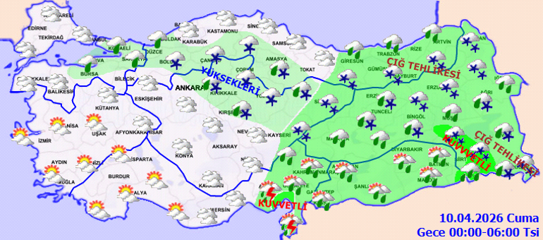 Bugün (10 Nisan) hava nasıl olacak Bugün İstanbulda yağmur var mı Meteoroloji hava durumu tahminleri il il yayınlandı Son dakika kar ve sağanak uyarısı...