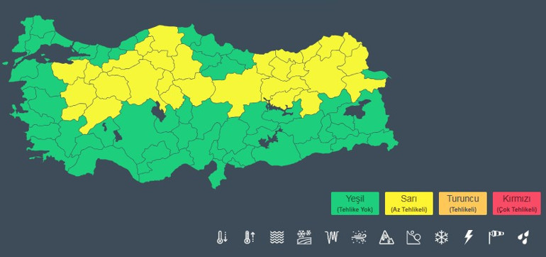  Sağanak yağış, kar, fırtına ve zirai don uyarısı | İşte alarm verilen iller