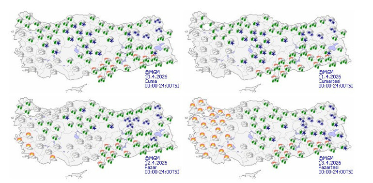  Sağanak yağış, kar, fırtına ve zirai don uyarısı | İşte alarm verilen iller