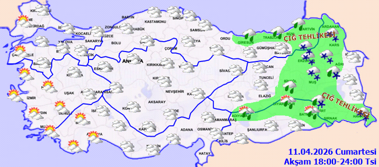 Meteorolojiden 14 il için sarı kodlu uyarı Kuvvetli yağış, kar, fırtına ve çığ tehlikesine dikkat