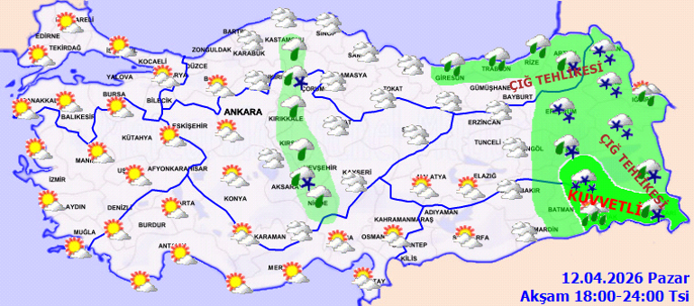 Meteoroloji 13 il için sarı kodlu alarm verdi: Doğu illeri kar altında
