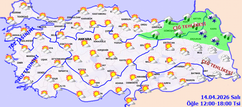 Bugün (14 Nisan) hava nasıl olacak Yağmur var mı Meteoroloji duyurdu: Sıcaklıklar yükseliyor Hava durumu tahminleri il il