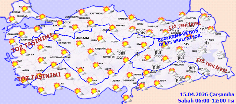 GÜNÜN HAVA DURUMU TAHMİNLERİ İL İL | Bugün (15 Nisan) hava nasıl olacak İstanbulda yağmur var mı Meteoroloji tarih verdi: Cuma günü soğuk geri geliyor