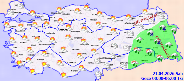 SON DAKİKA SAĞANAK UYARISI - GÜNÜN HAVA RAPORU | Bugün (21 Nisan) hava nasıl olacak İstanbulda yağmur yağacak mı Sıcaklıklar yeniden düşüyor... Meteoroloji hava durumu tahminleri il il yayınlandı