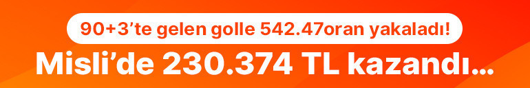 90+3’te gelen golle 542.47 oran yakaladı Misli’de 230.374 TL kazandı…