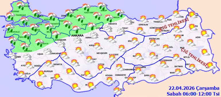 SON DAKİKA BU İLLERE KUVVETLİ YAĞIŞ UYARISI | Hava durumu tahminleri il il yayınlandı Bugün (22 Nisan) hava nasıl olacak İstanbulda yağmur yağacak mı Sel ve su baskınlarına dikkat