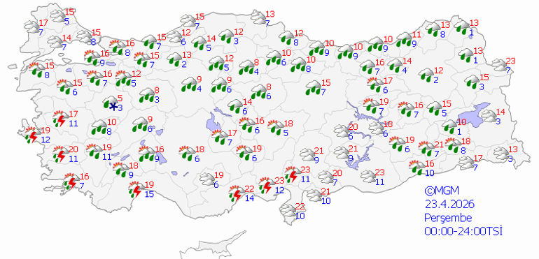 SON DAKİKA HAVA DURUMU TAHMİNLERİ İL İL | 23 Nisanda hava nasıl olacak Bugün İstanbul ve diğer illerde yağmur var mı Meteorolojiden 10 ile kuvvetli yağış uyarısı