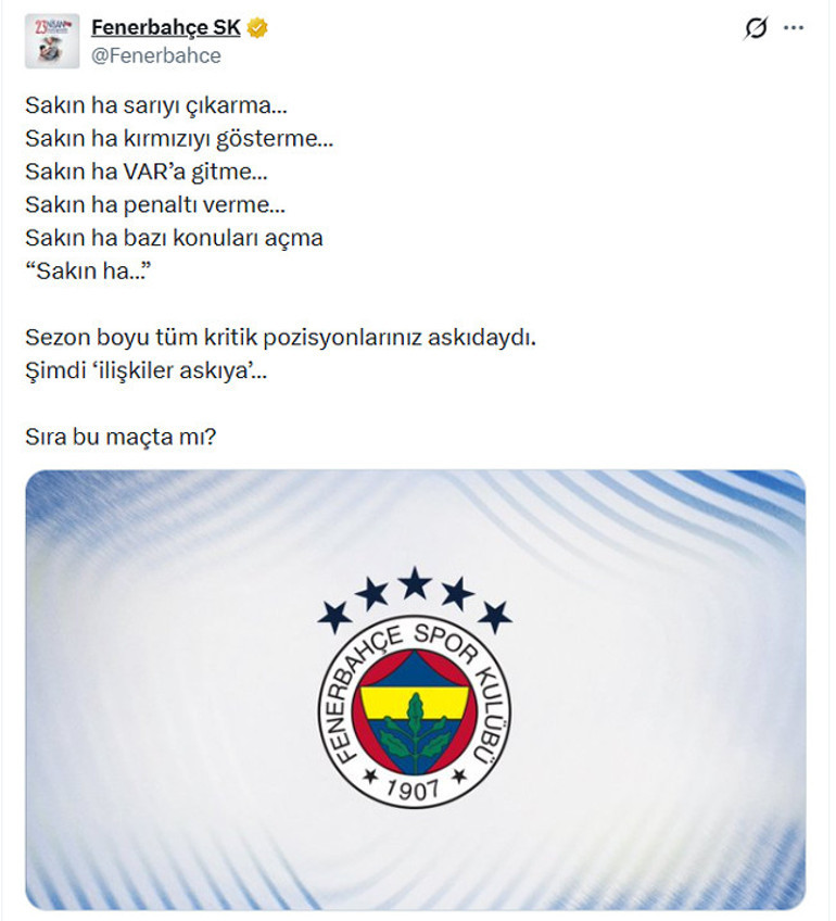 Galatasaraydan Fenerbahçe derbisinde Yasin Kol atanması sonrası olay açıklama: TFF ile ilişkilerimiz askıya alınmıştır