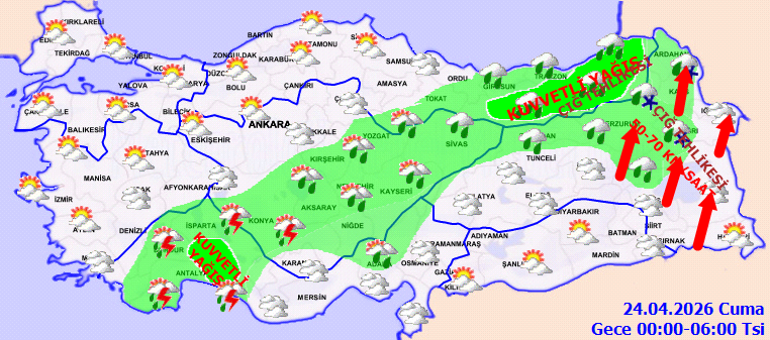 Bugün hava nasıl olacak İstanbulda yağmur yağacak Son dakika hava durumu 24 Nisan 2026 yayınlandı: Meteorolojiden 8 ile kuvvetli yağış uyarısı