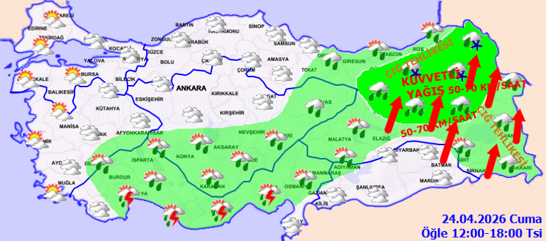 Bugün hava nasıl olacak İstanbulda yağmur yağacak Son dakika hava durumu 24 Nisan 2026 yayınlandı: Meteorolojiden 8 ile kuvvetli yağış uyarısı