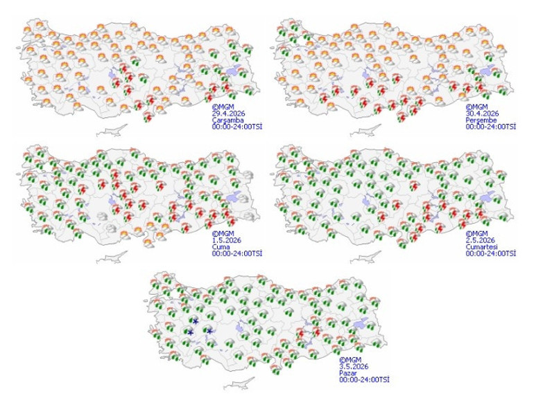  Yarın başlıyor Kuvvetli fırtına ve gök gürültülü yağış uyarısı... Meteoroloji saat verdi